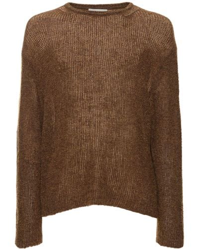 Nanushka Wool Blend Knit Crewneck Sweater - Brown