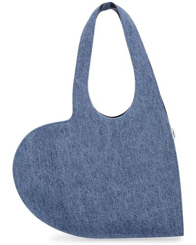 Coperni Mini Heart Denim Tote Bag - Blue