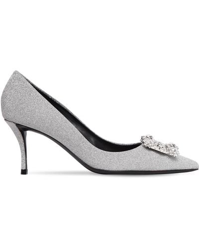 Roger Vivier Zapatos Pumps Flower Strass Con Glitter 65mm - Metálico