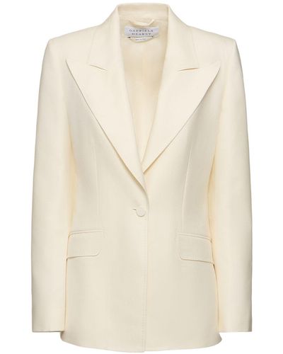 Gabriela Hearst Leiva Single Breast Wool Blend Blazer - Natural