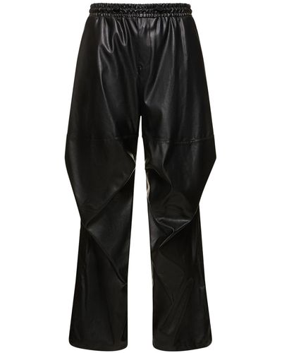 DIESEL Oval-D Faux Leather Pants - Black