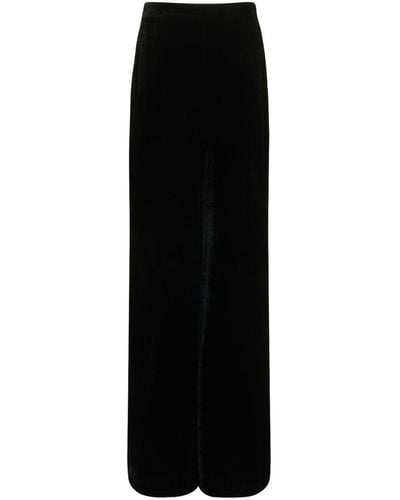 Alberta Ferretti Pantalon ample en velours - Noir