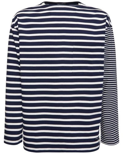 Comme des Garçons Striped Cotton Stitch T-shirt - Blue