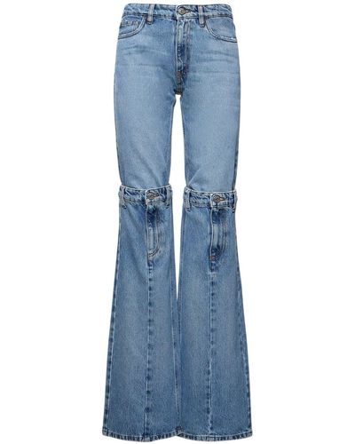 Coperni Cutout straight jeans w/ buckle straps - Blu