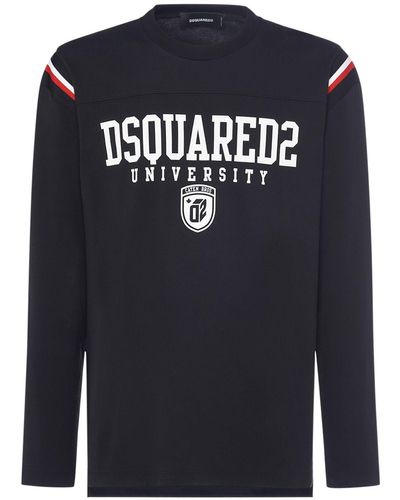 DSquared² Langärmeliges T-shirt Mit Logo - Blau