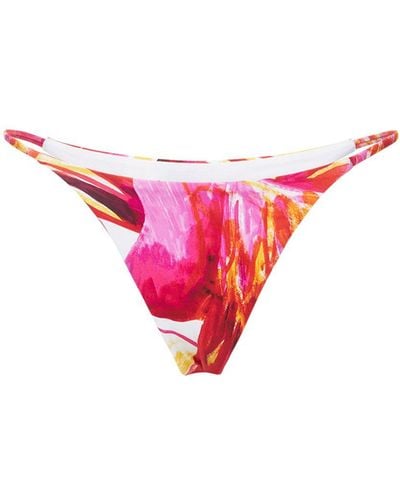Louisa Ballou Mini Ring Printed Bikini Bottom - Pink
