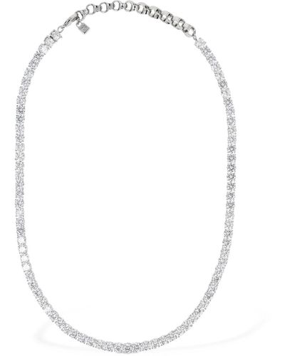 DSquared² D2 Crystal Tennis Collar Necklace - White