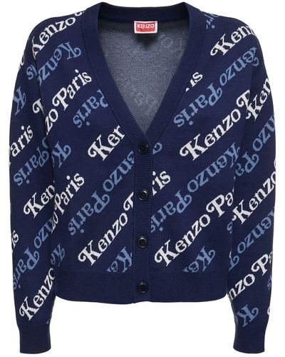 KENZO Cardigan en coton et laine kenzo x verdy - Bleu