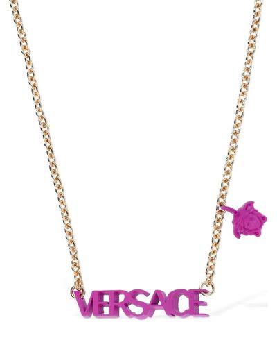 Versace Halskette Mit Medusa & Logoschriftzug - Pink