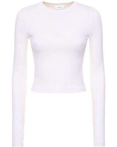 Wardrobe NYC T-shirt Aus Mattem Stretch-baumwolljersey - Weiß