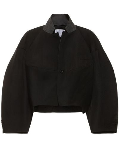 Sacai Double-faced wool blend jacket - Nero