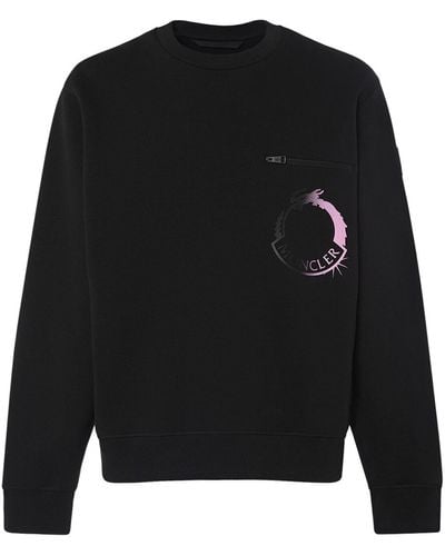 Moncler Cny Cotton Blend Crewneck Sweatshirt - Black