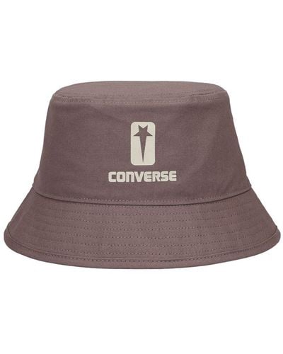 Drkshdw X Converse Cappello bucket in cotone con stampa - Marrone