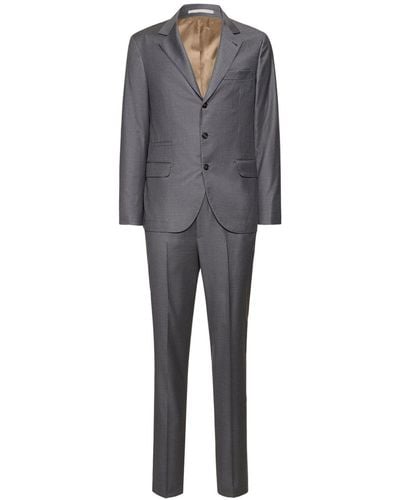 Brunello Cucinelli Wool Double Breasted Suit - Gray