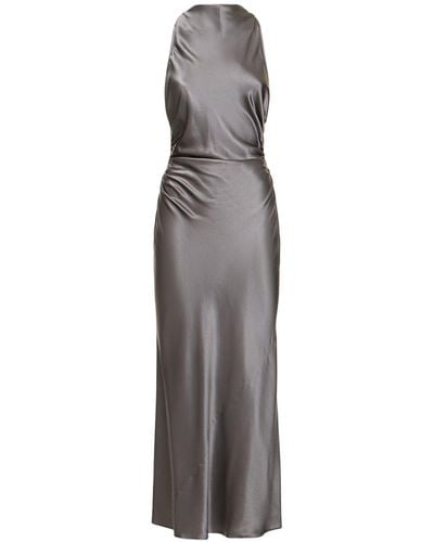 Reformation Casette Silk Midi Dress - Grey