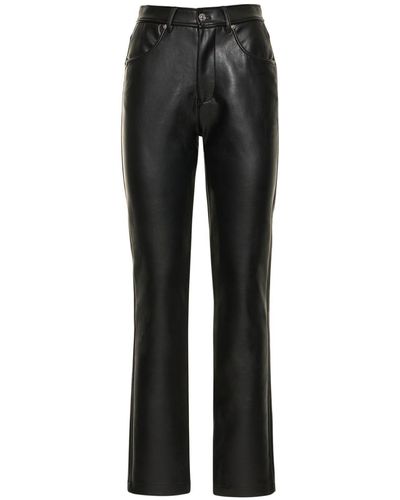 DIESEL Arcy Faux Leather Straight Trousers - Black