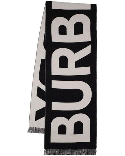 Burberry Schal Aus Wolle Mit Logo - Weiß