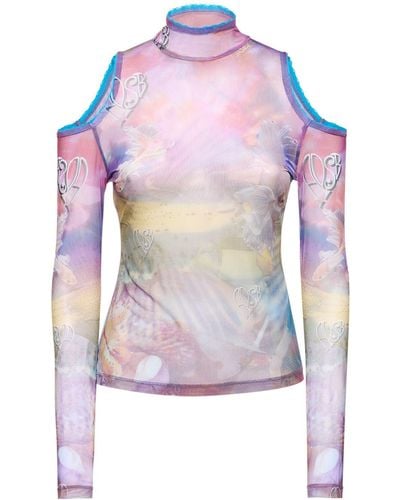 ANDERSSON BELL Luna Mystical Fairy Printed Mesh Top - Pink