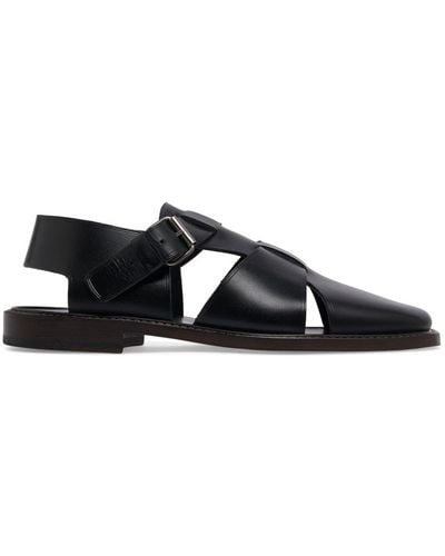 Lemaire Fisherman Leather Sandals - Black