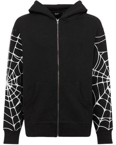 Jaded London Spider Web Zip-through Hoodie - Black