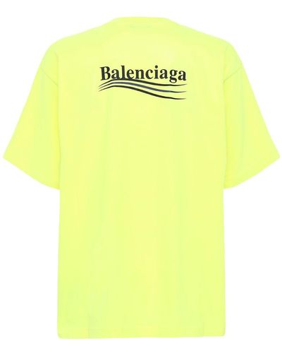 Balenciaga T-shirt En Jersey De Coton À Logo Political - Jaune