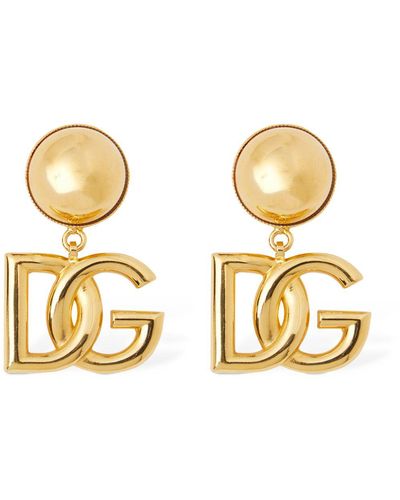 Dolce & Gabbana Petits anneaux à logo - Métallisé