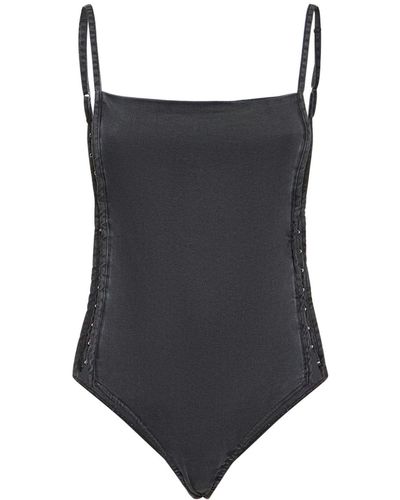 Y. Project Sleeveless Bodysuit W/Hooks - Black