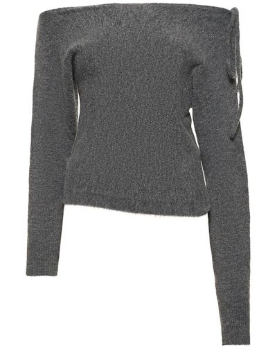 GIMAGUAS Sophia Wool Blend Lace-up Sweater - Black