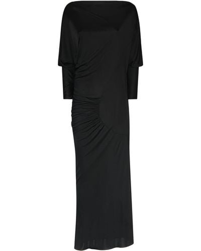 Khaite Oron Viscose Midi Dress - Black