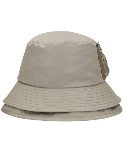 Sacai Double Brim Nylon Twill Bucket Hat - Gray