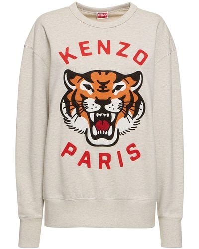 KENZO Ovesized Sweatshirt "lucky Tiger" - Grau