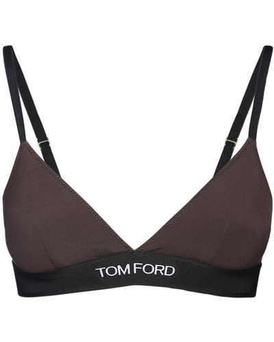 Tom Ford Sostén Triangular De Jersey De Modal Con Logo - Negro