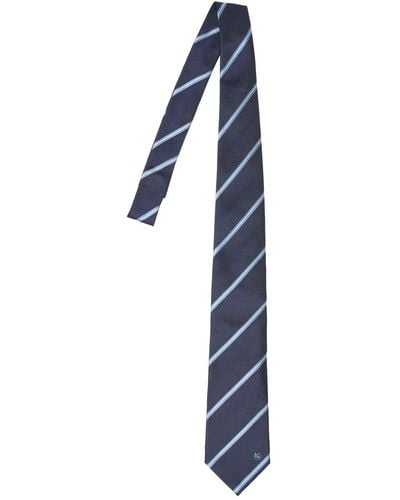 Etro Cravate en soie imprimée - Bleu