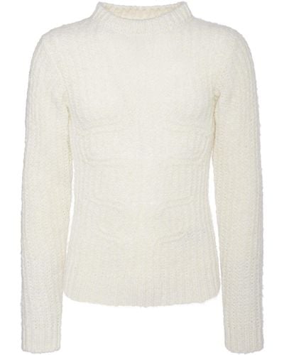 DSquared² Sweater Aus Gerippter Wollmischung - Weiß