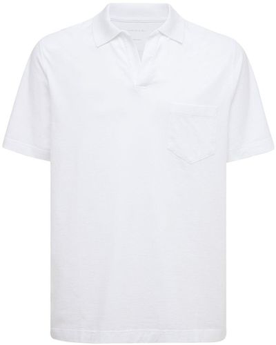Sease Polohemd Aus Garngefärbtem Baumwolljersey - Weiß