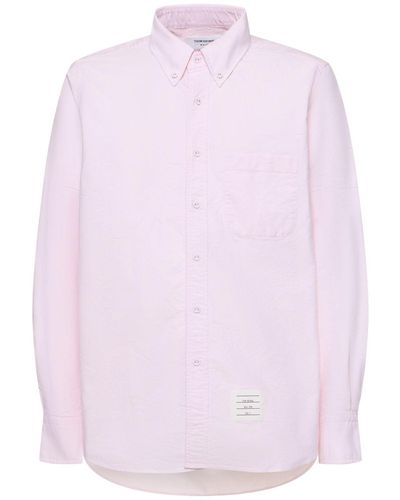 Thom Browne Straight Fit Button Down Shirt - Pink