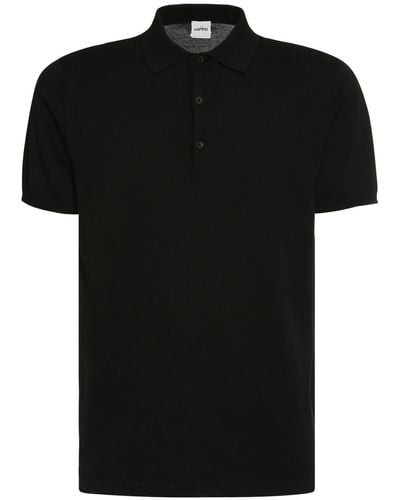 Aspesi Cotton Knit Polo Shirt - Black