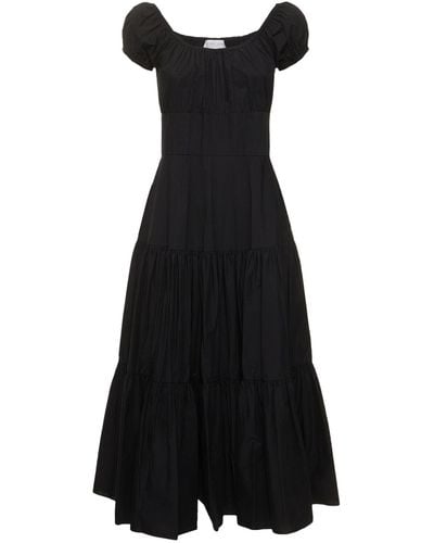 Michael Kors Vestido midi de popelina de algodón - Negro