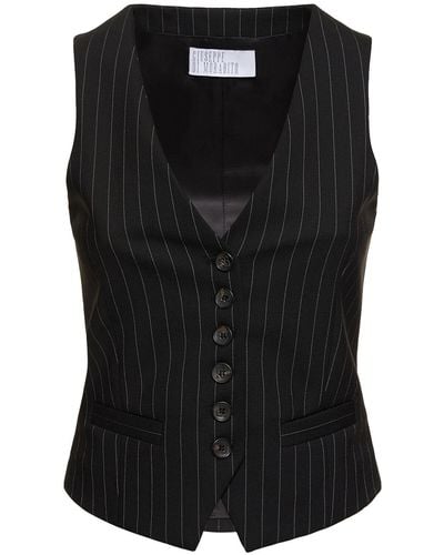 GIUSEPPE DI MORABITO Stretch Wool Vest - Black
