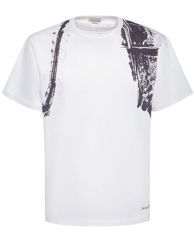 Alexander McQueen Camiseta de algodón - Blanco