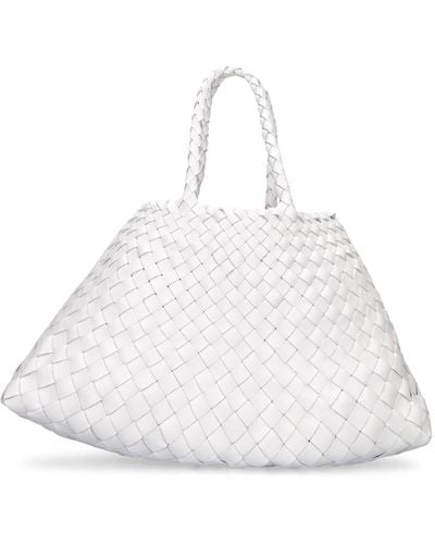Dragon Diffusion Small Santa Croce Leather Shoulder Bag - White