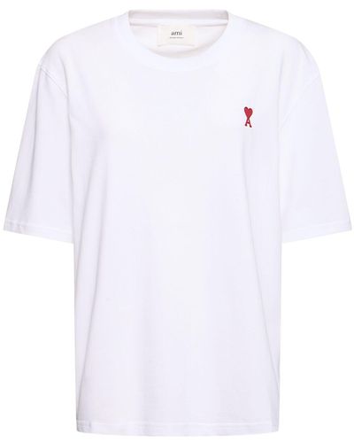 Ami Paris Camiseta con logo bordado - Blanco