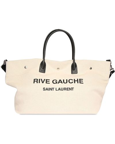 Saint Laurent Rive Gauche Printed Canvas & Leather Bag - Multicolor