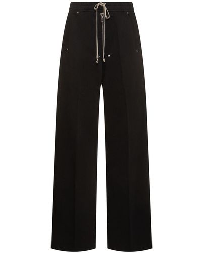 Rick Owens Wide Nylon Zip Pants - Black