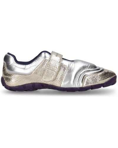 Wales Bonner Sneakers in pelle metallizzata stampa coccodrillo - Bianco