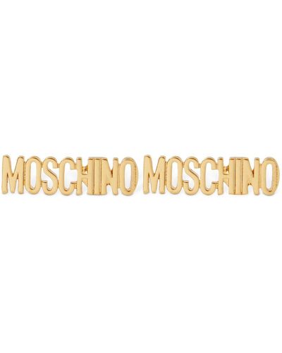 Moschino Logo Lettering Stud Earrings - Natural