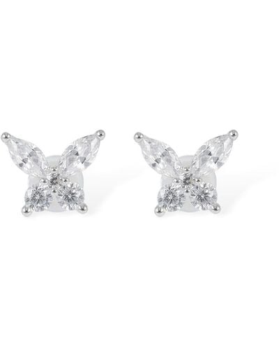 Apm Monaco Clous d'oreilles en cristaux lumiere butterfly - Blanc