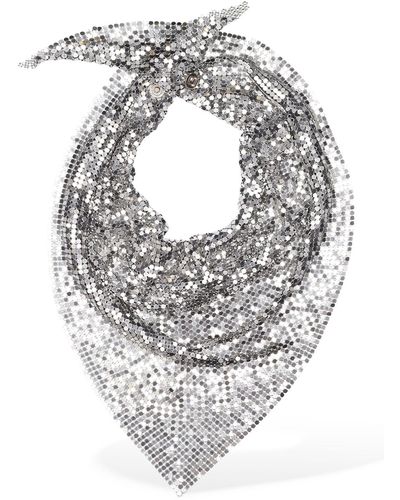 Rabanne Pixel Scarf Necklace - Grey