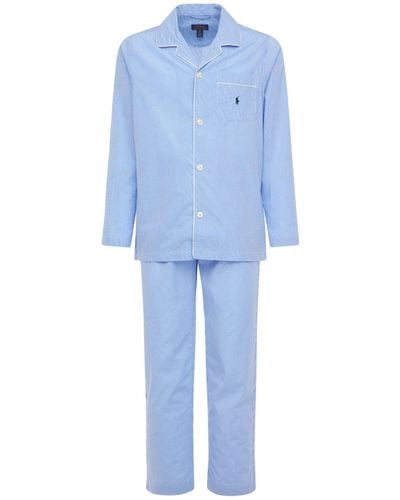 Polo Ralph Lauren Set Pigiama In Cotone - Blu