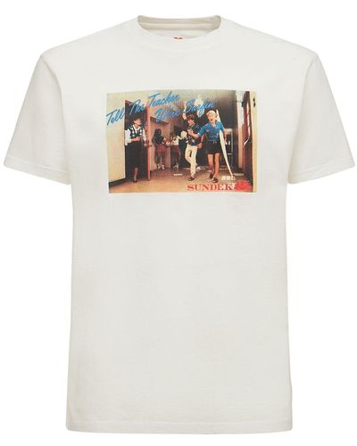 Sundek T-shirt In Jersey Di Cotone Con Stampa - Bianco